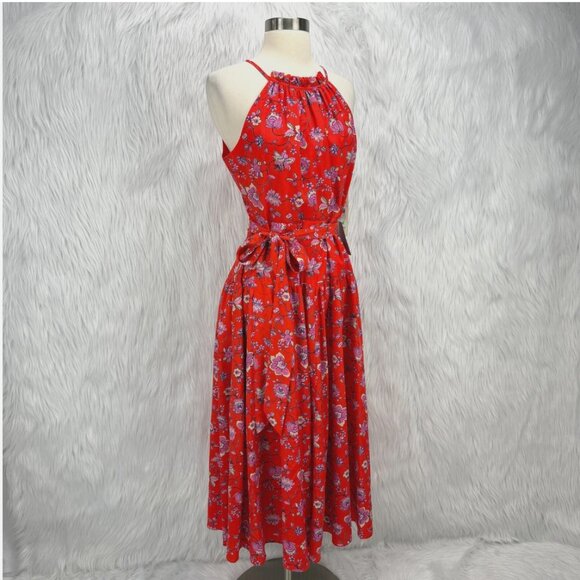 Eliza J Red Floral Midi Dress - Picture 8 of 16